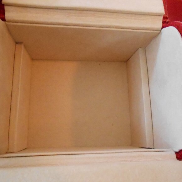 VTG Red Pebbled Leather Double Handled Jewelry Case-Divided Sections Mirror-Nice - Picture 5 of 10